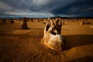 Stormlight on the Limestone piers at the Pinnacles Desert in Cervantes WA Stormlight on the Limestone piers at the Pinnacles Desert in Cervantes WA