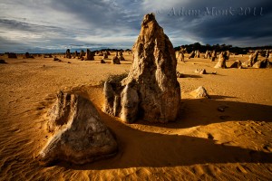 Stormlight on the Limestone piers at the Pinnacles Desert in Cervantes WA Stormlight on the Limestone piers at the Pinnacles Desert in Cervantes WA