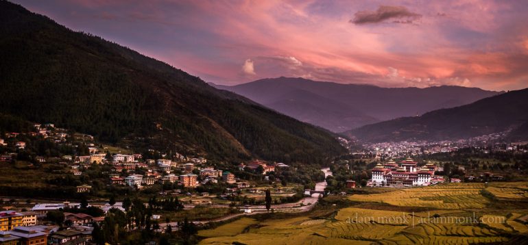Thimphu Valley twilight, Bhutan