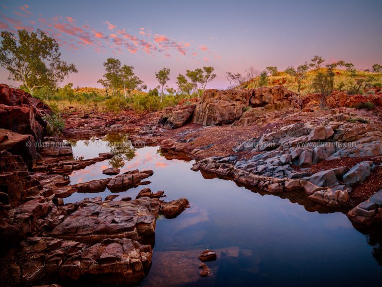 Eagle Rock Pool at Dawn.  Pilbara Region of WA